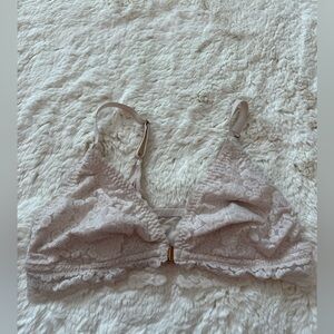 Aerie XL Bra Bralette White Lace Front Closure